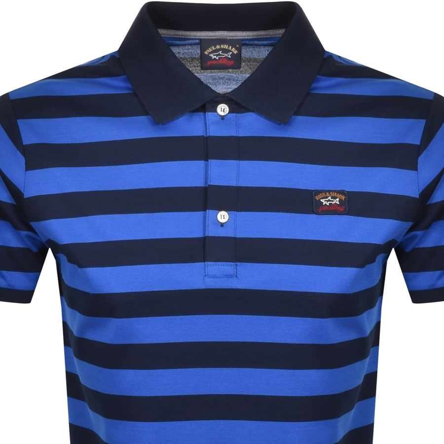 Alternative Image for ProductPaul And Shark Striped Polo T Shirt Navy2